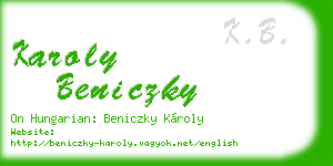 karoly beniczky business card