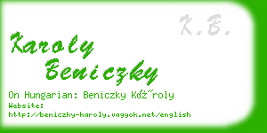 karoly beniczky business card